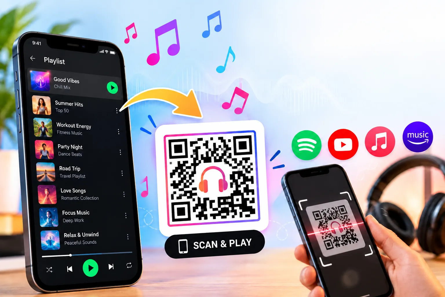 Music Playlist QR Code Generator