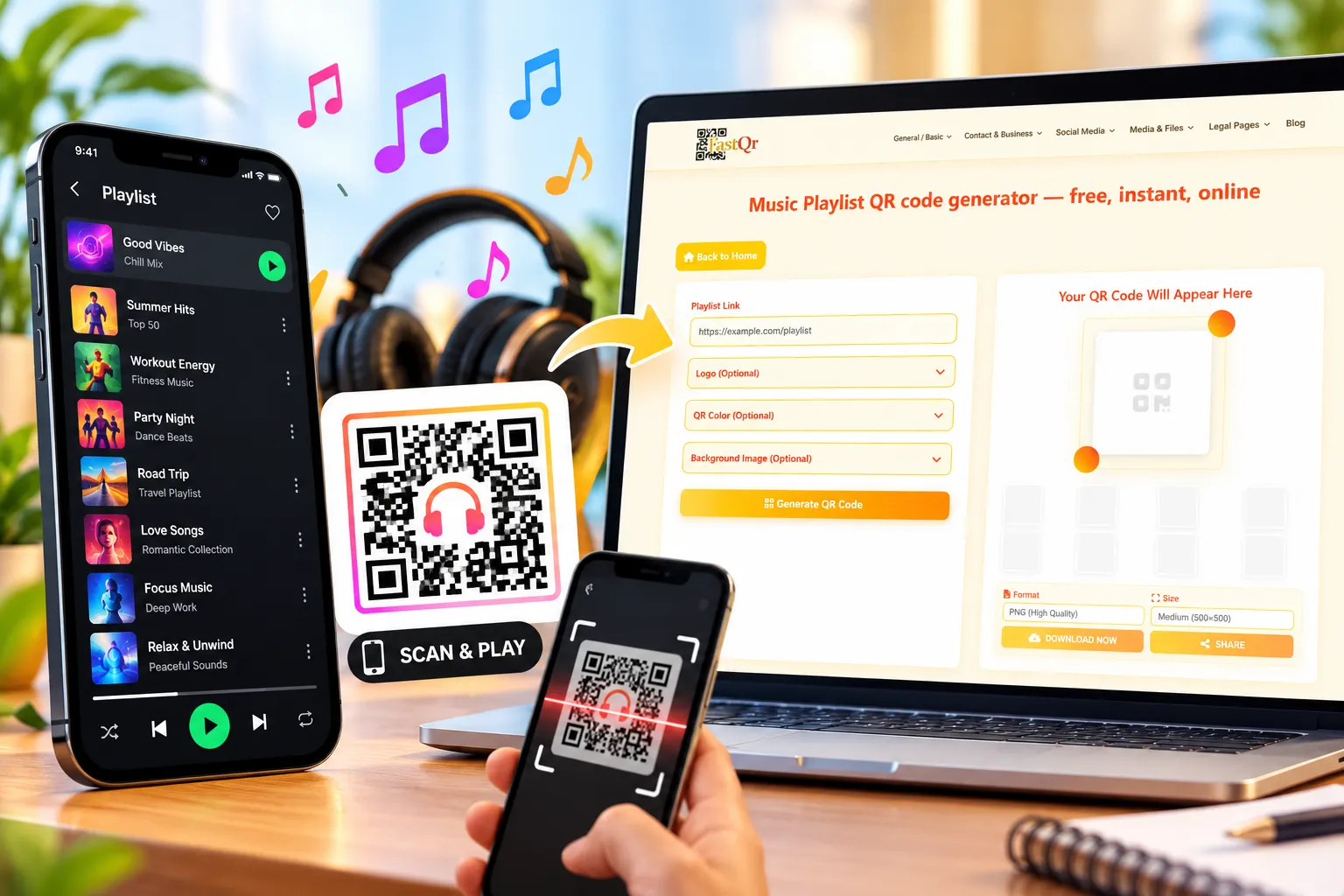 Music Playlist QR Code Generator